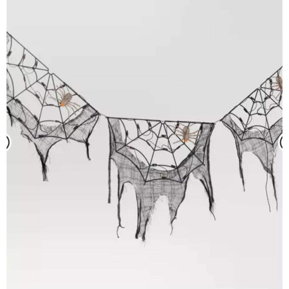 70" LED Lit Spider Webs with Gauze Halloween Decoration - Picture 4 of 5